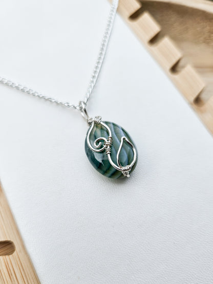 Zero Waste: Agate Leaf Pendant