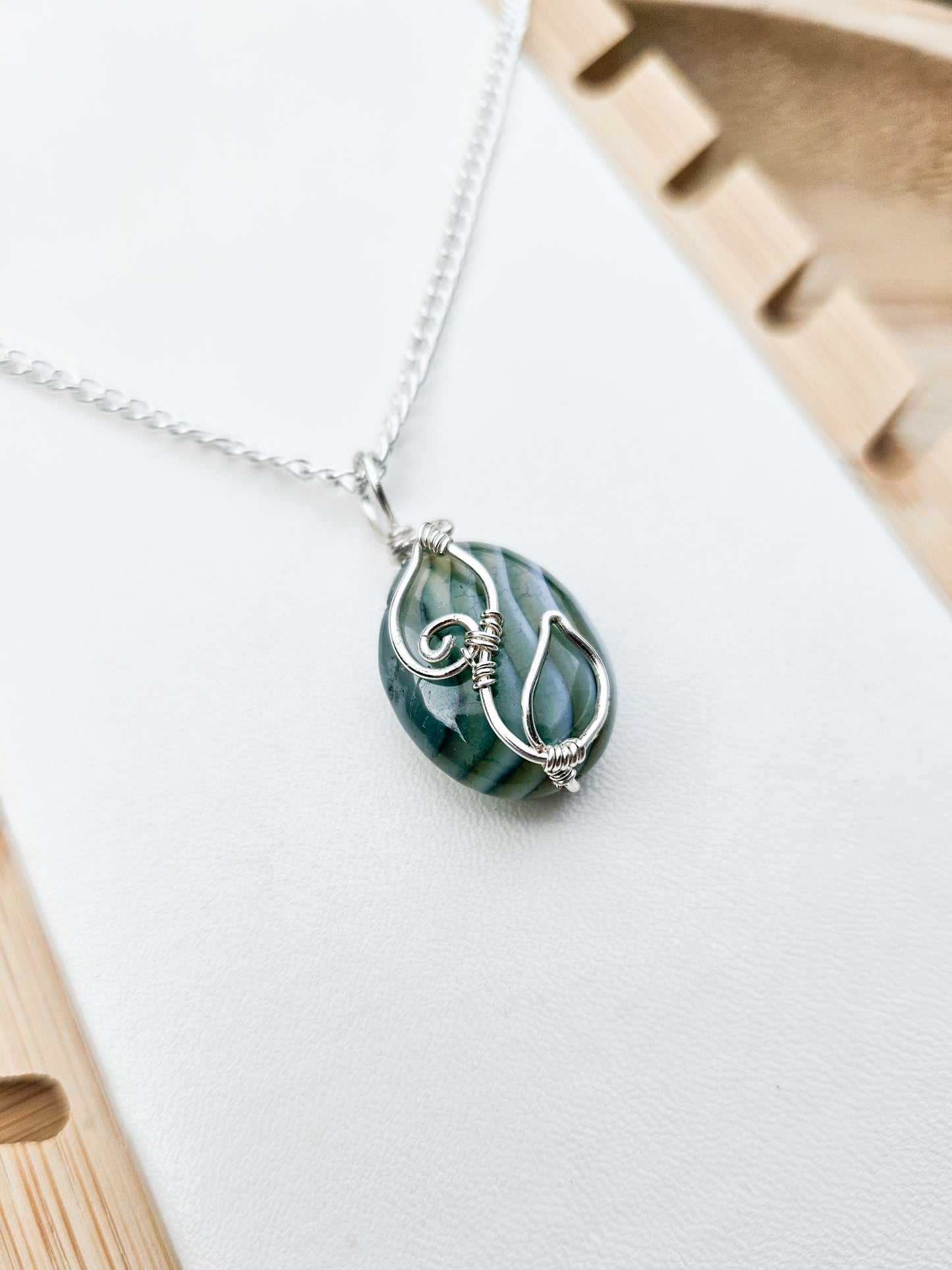 Zero Waste: Agate Leaf Pendant