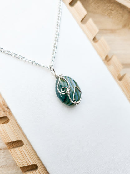 Zero Waste: Agate Leaf Pendant