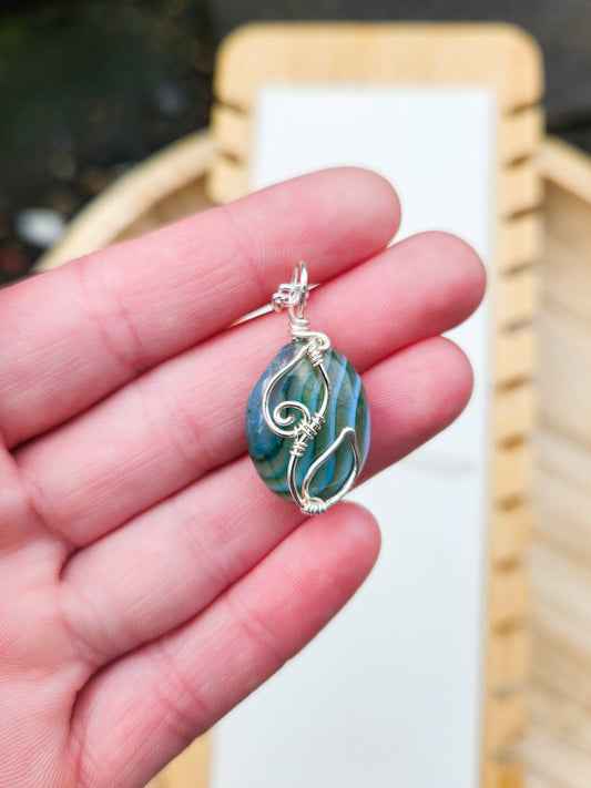 Zero Waste: Agate Leaf Pendant