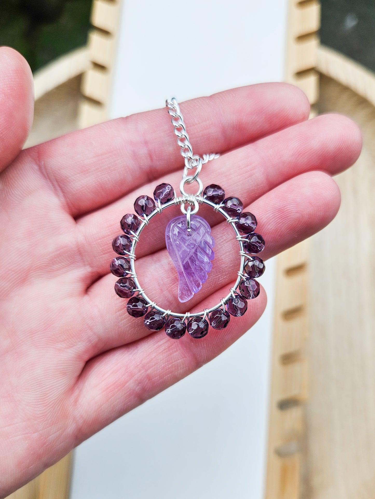 Amethyst Angel Wing Pendant