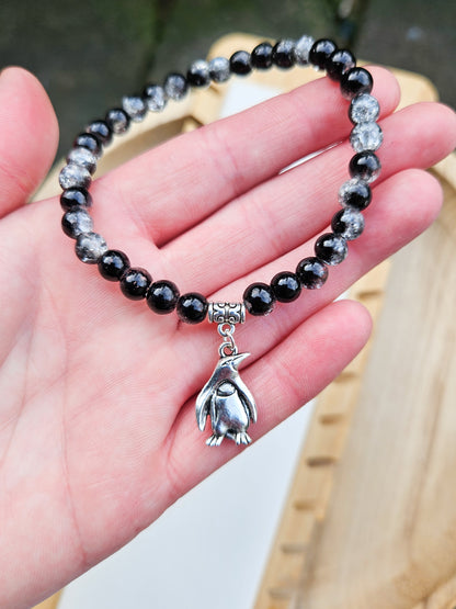 Penguin Charm Stretch Bracelet