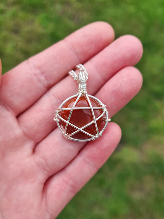 Carnelian Pentacle Pendant