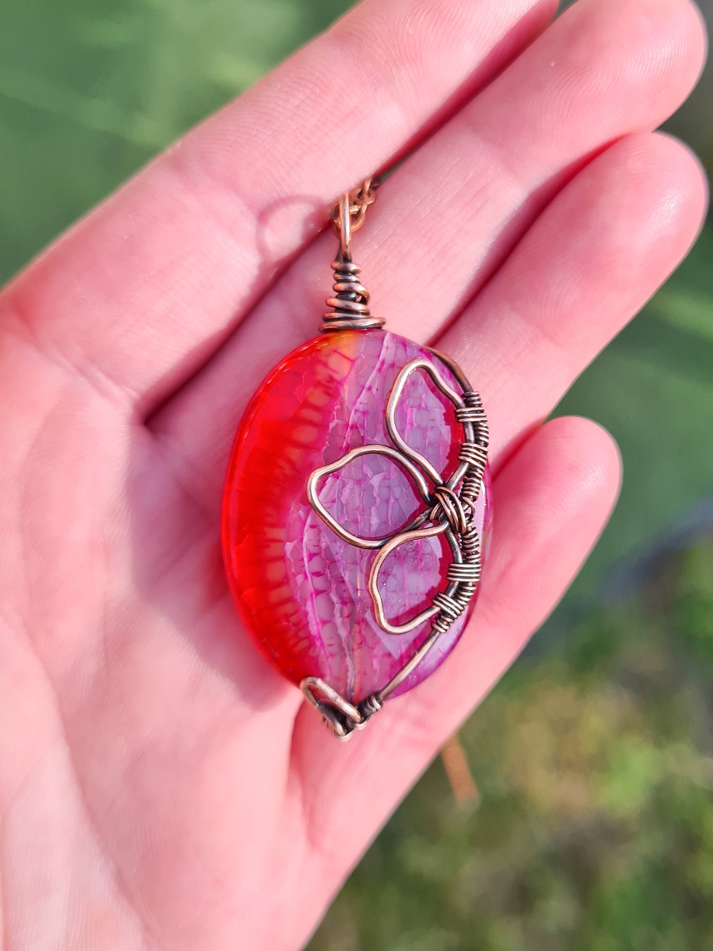 Agate Flower Pendant