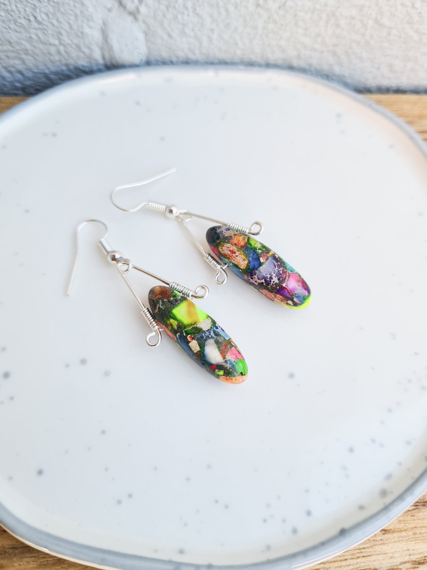 Rainbow Sediment Jasper Earrings