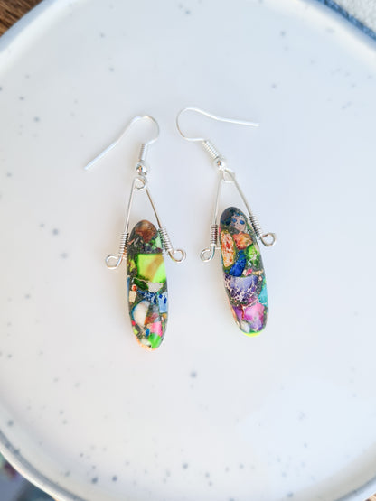 Rainbow Sediment Jasper Earrings