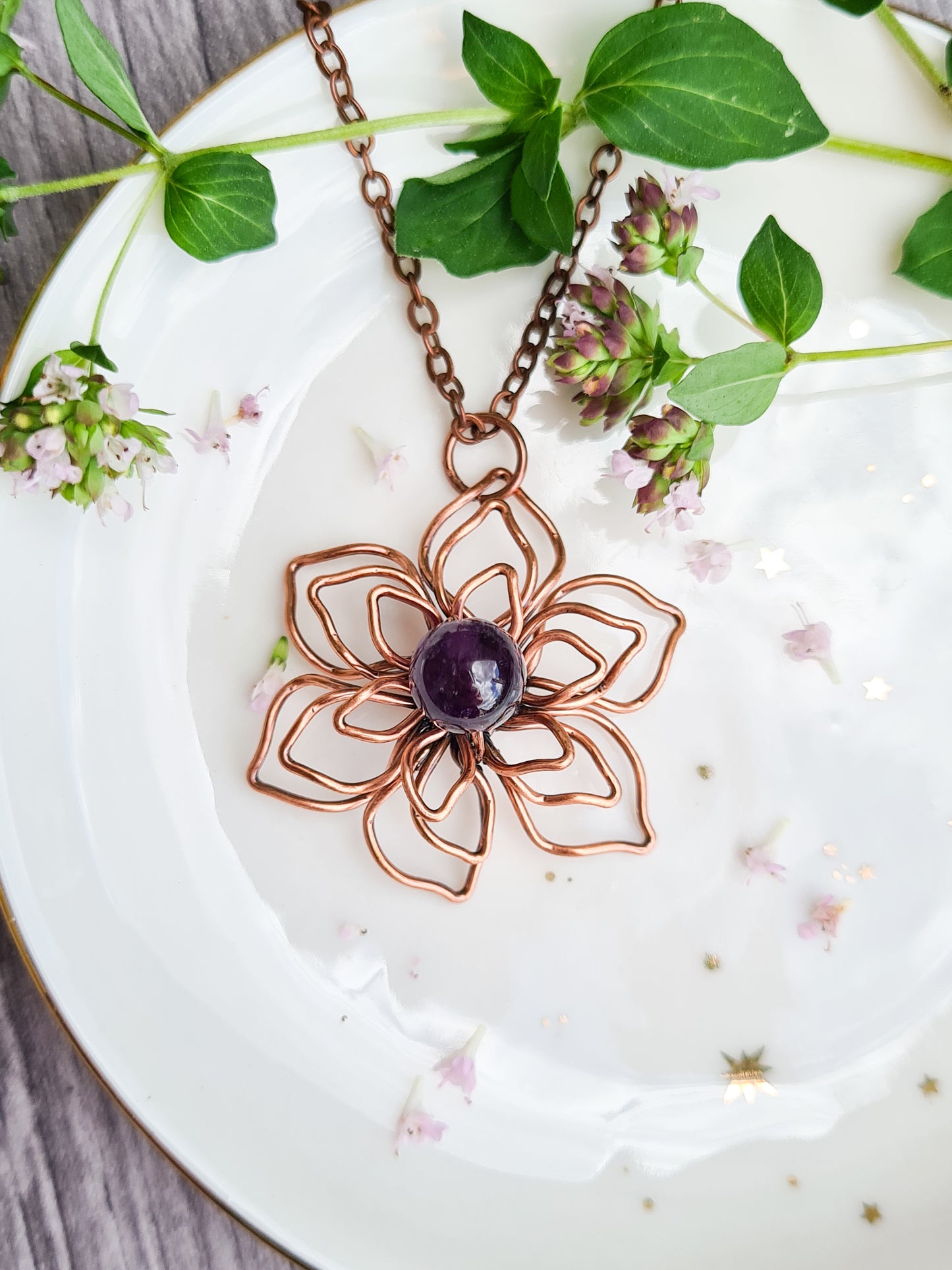 Triple Layered Amethyst Flower