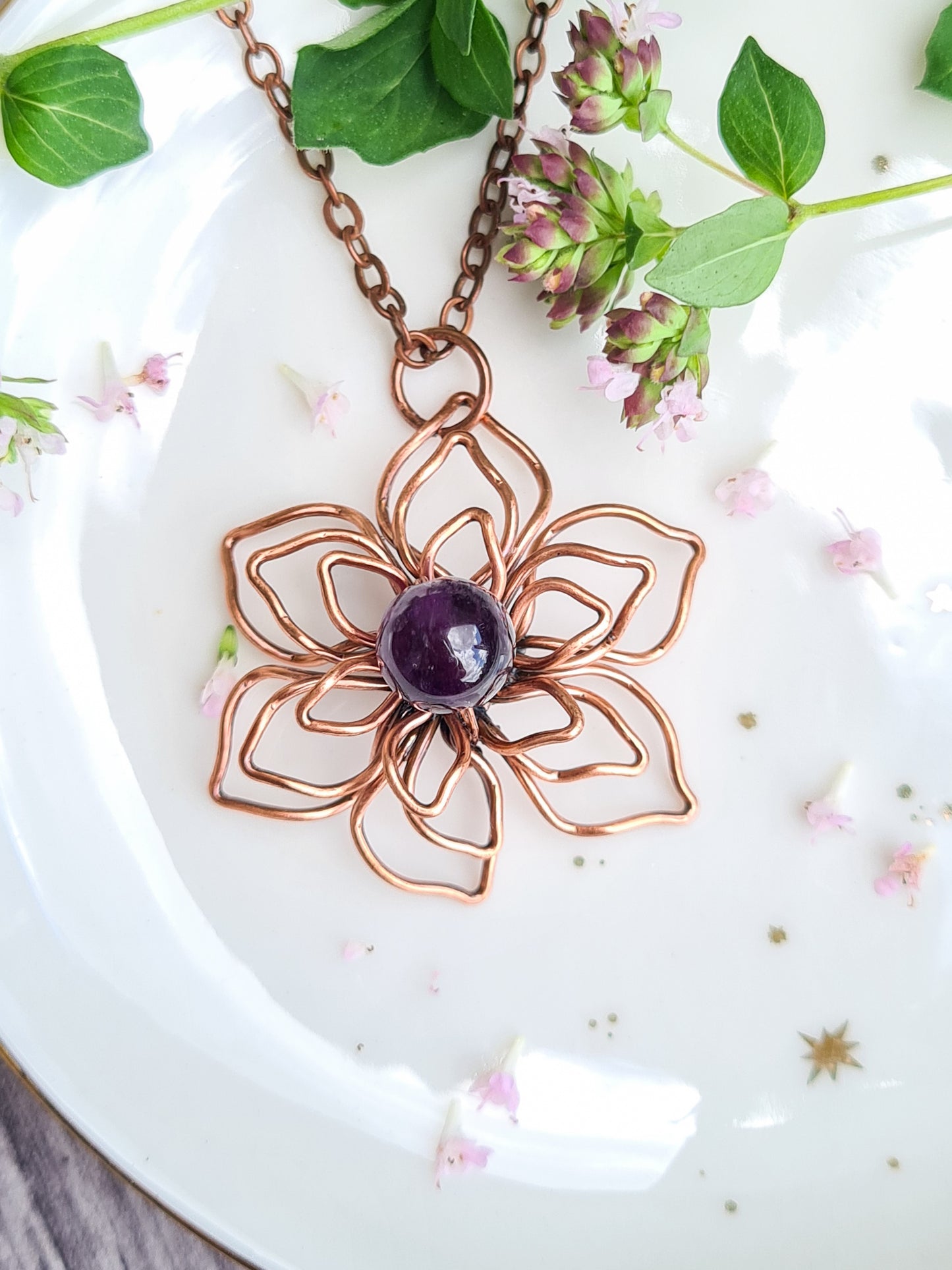 Triple Layered Amethyst Flower