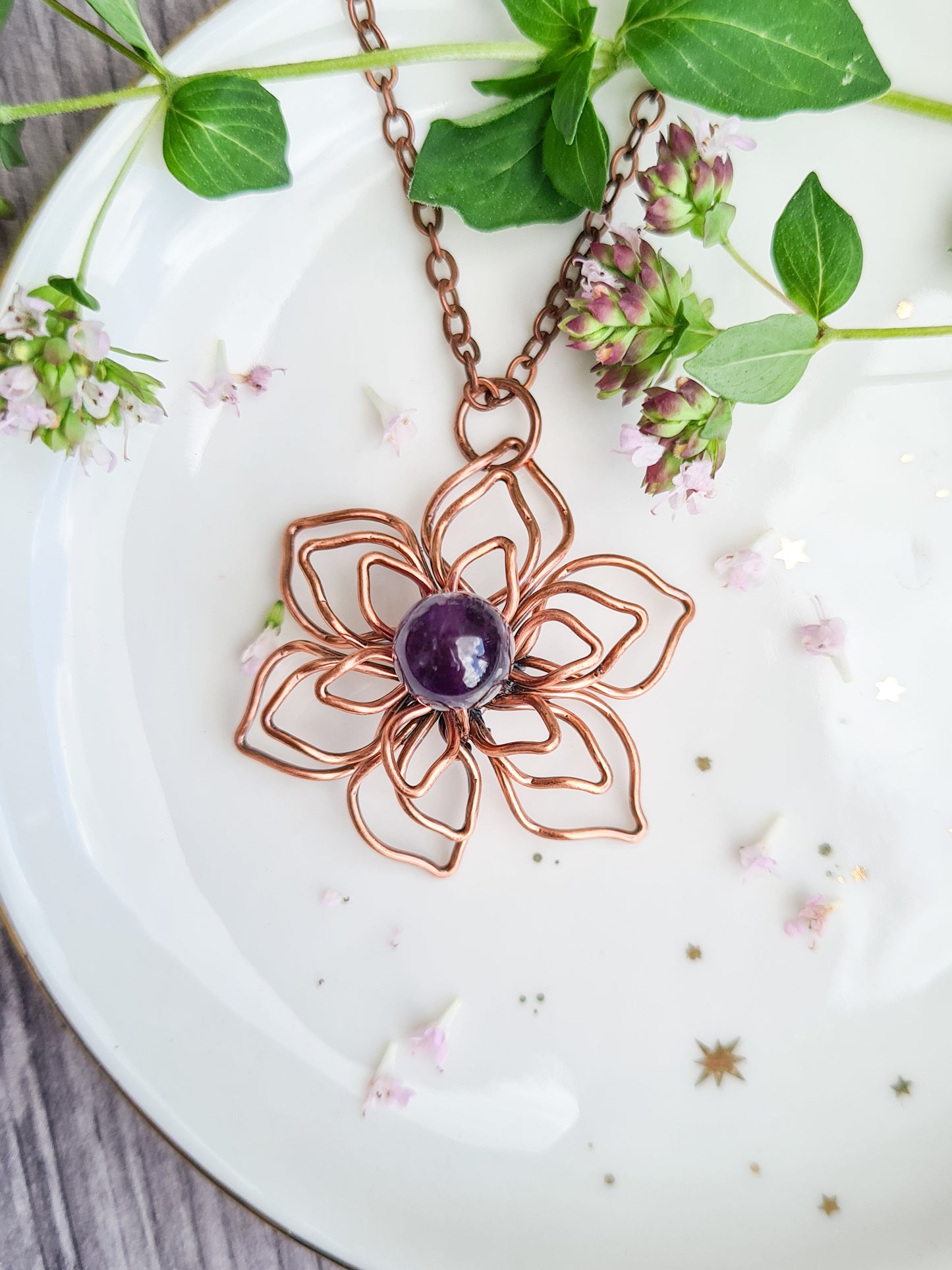 Triple Layered Amethyst Flower