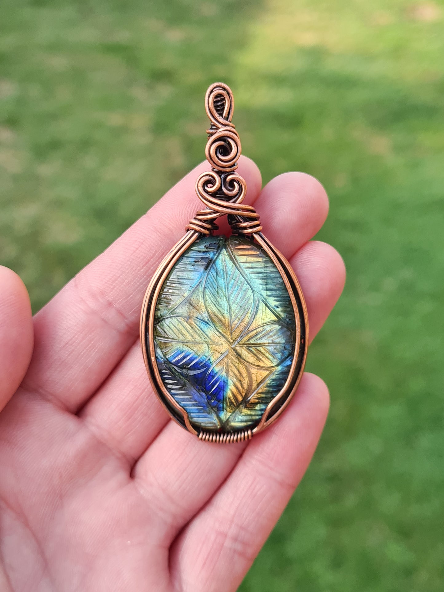 Carved Labradorite Pendant