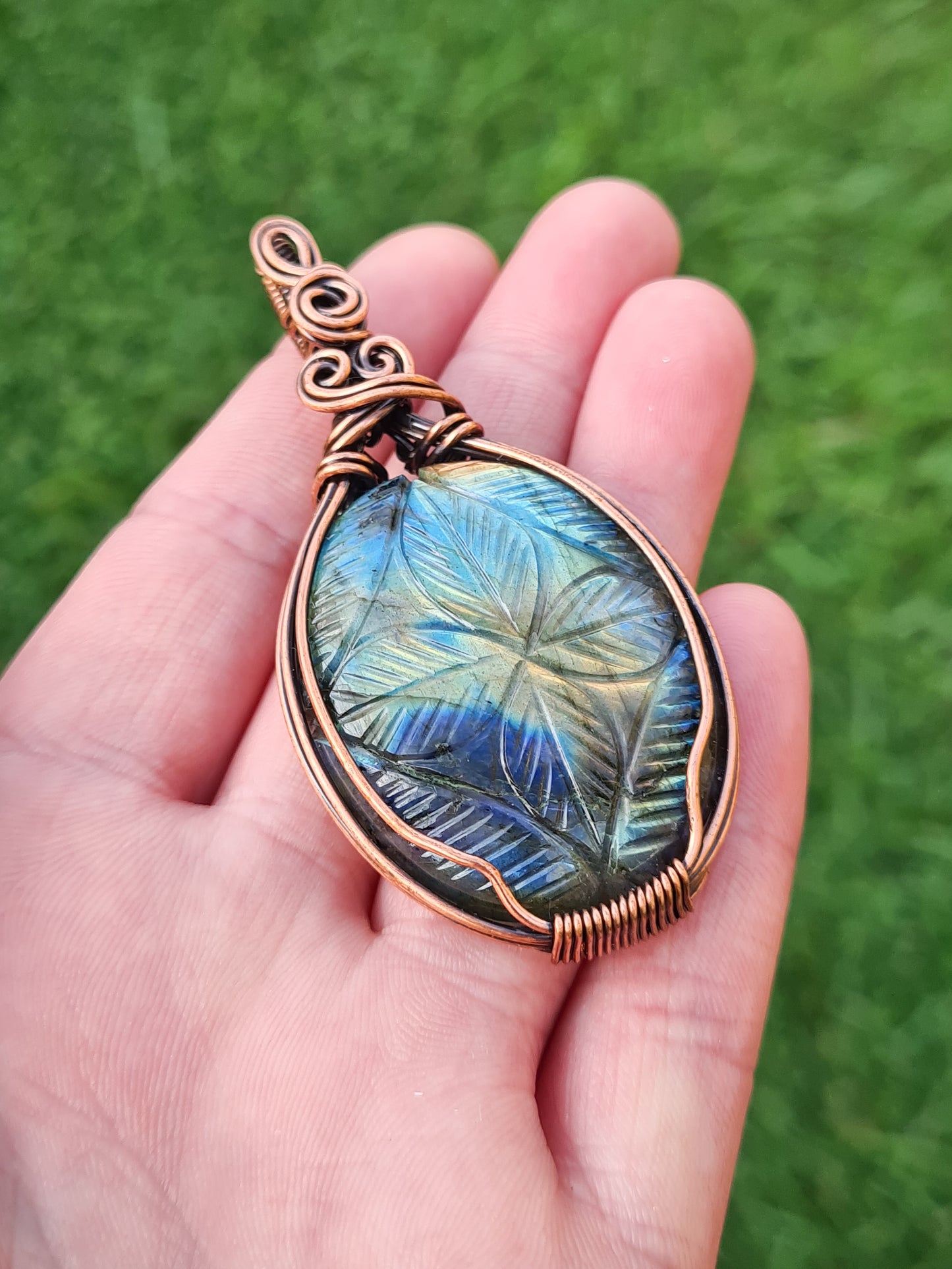 Carved Labradorite Pendant