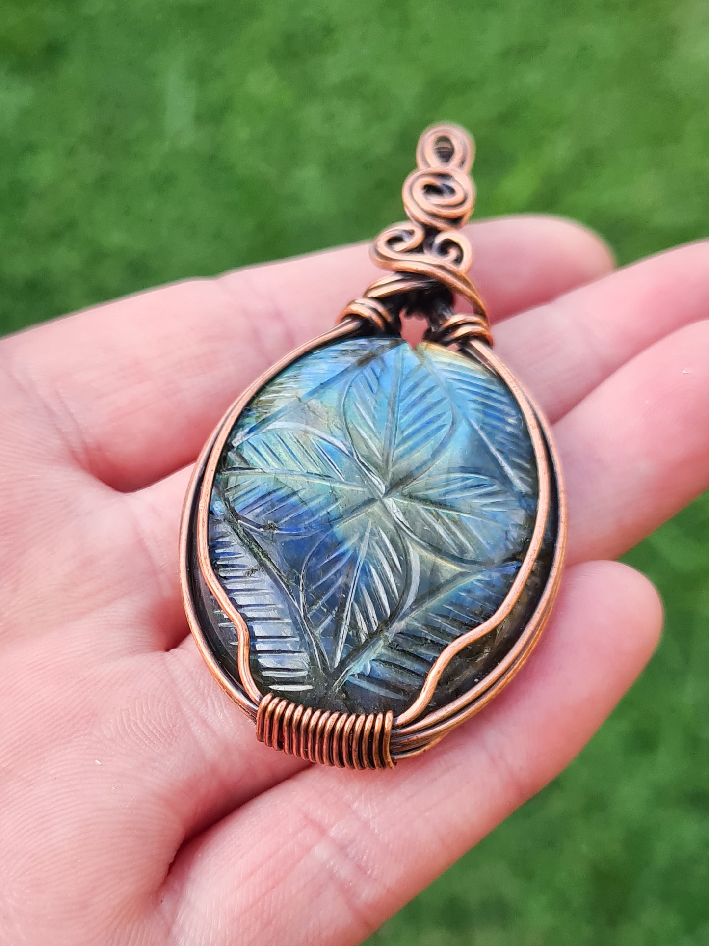 Carved Labradorite Pendant