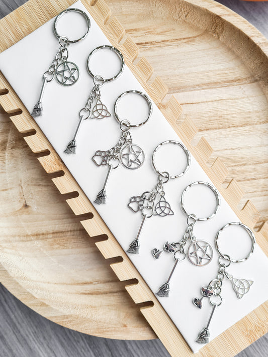 Witches Broom Keyrings (Multiple Variations Available)