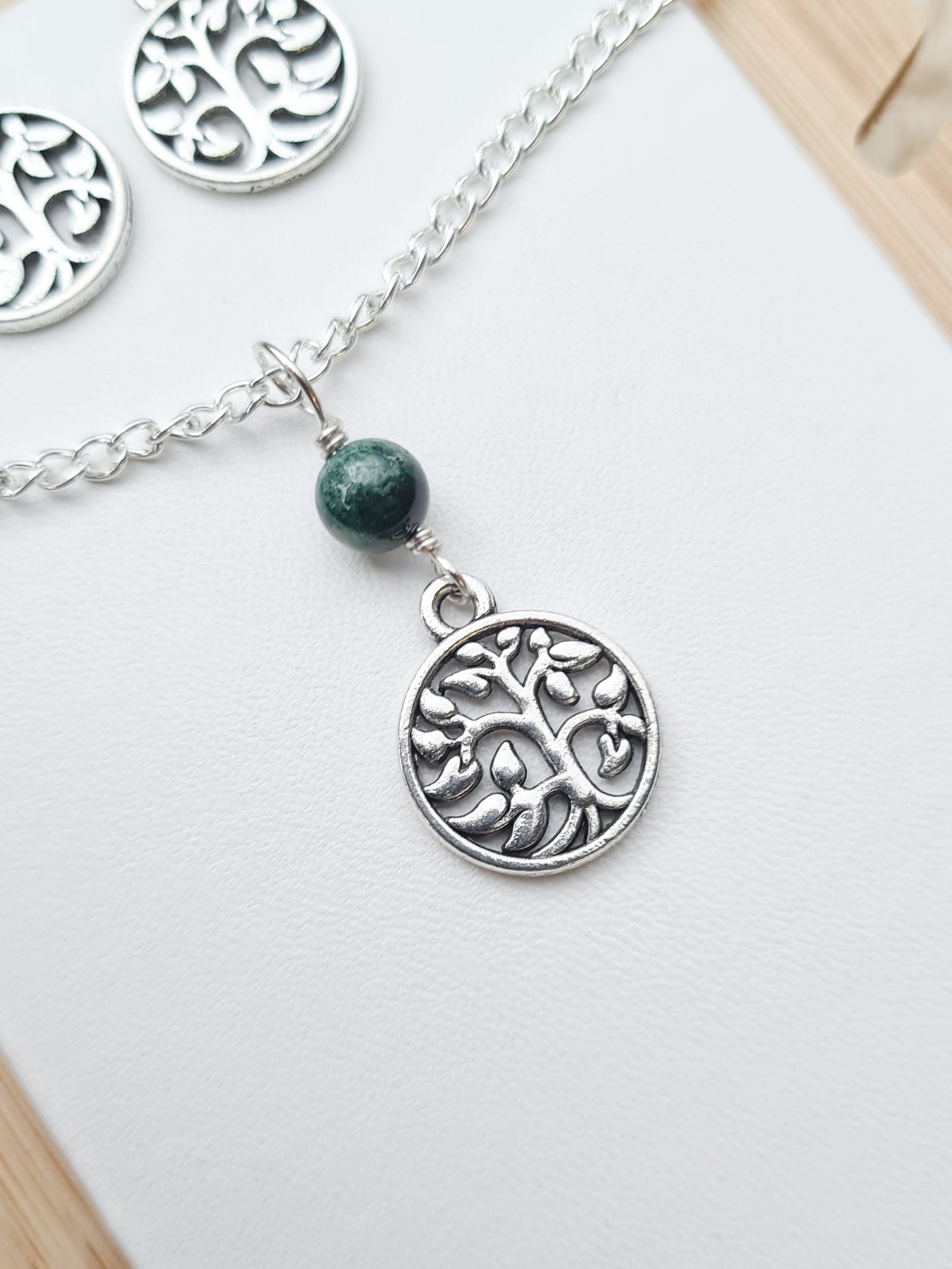 Tree Of Life Charm Necklace & Earrings Set