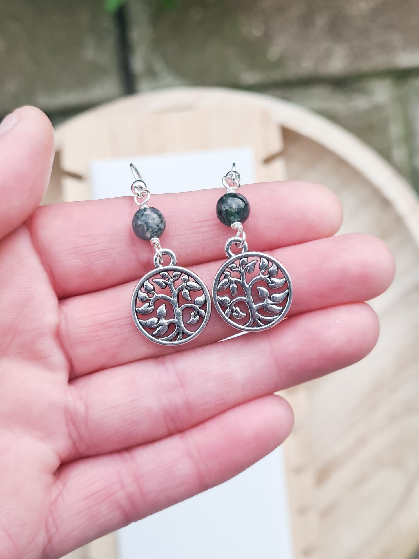 Tree Of Life Charm Necklace & Earrings Set