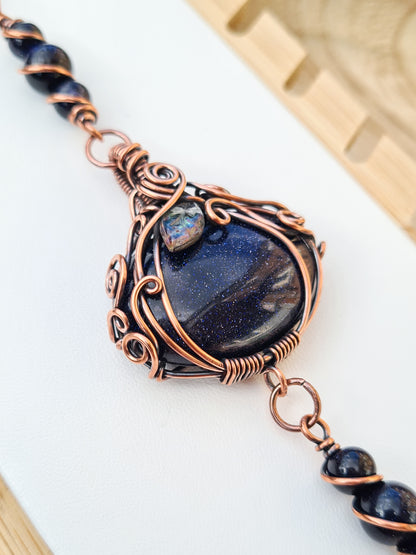 Blue Goldstone Pumpkin Hanger