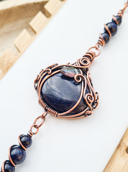 Blue Goldstone Pumpkin Hanger