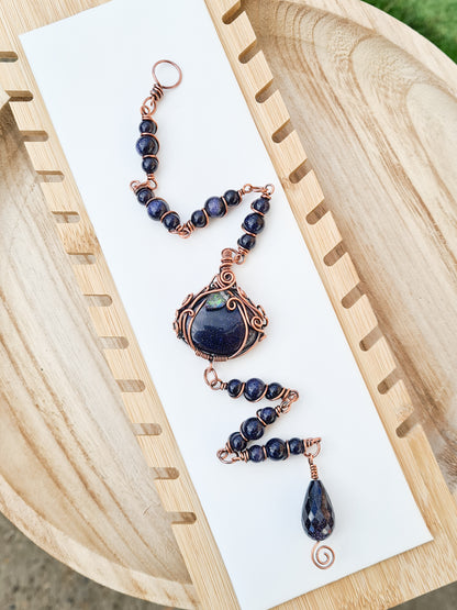 Blue Goldstone Pumpkin Hanger