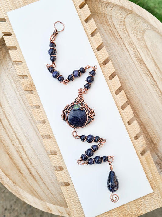 Blue Goldstone Pumpkin Hanger