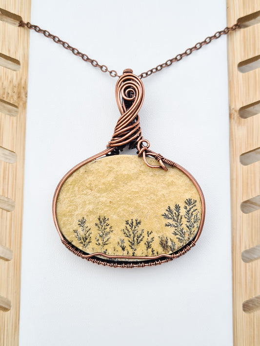 Psilomelane Dendrite Pendant - 'Autumn'