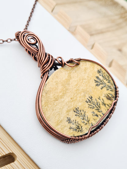 Psilomelane Dendrite Pendant - 'Autumn'