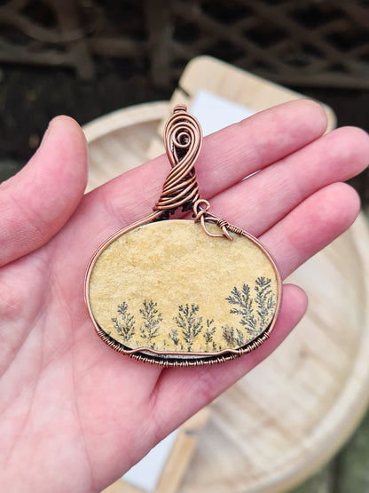 Psilomelane Dendrite Pendant - 'Autumn'