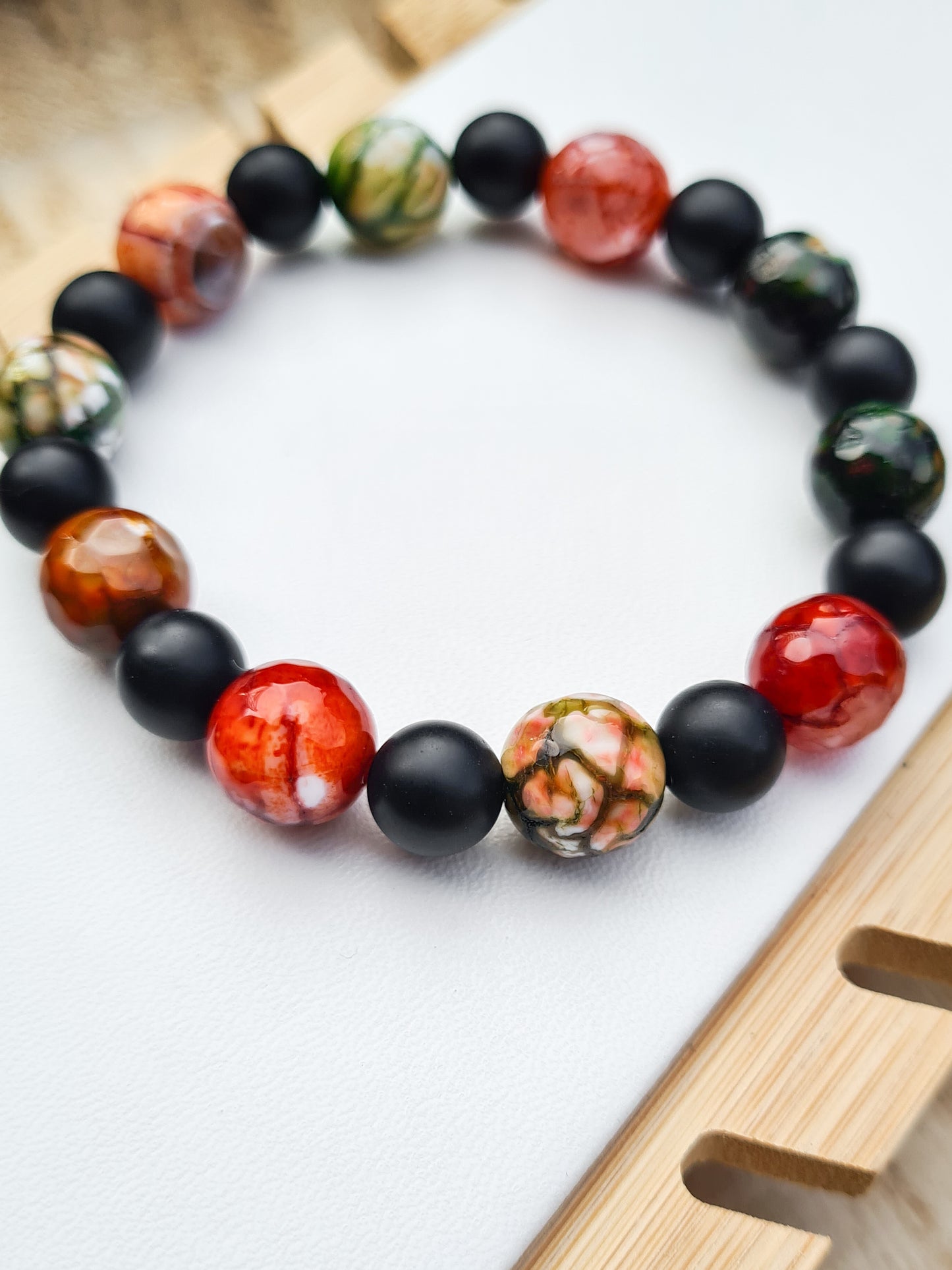 Dragon Vein Agate Stretch Bracelet