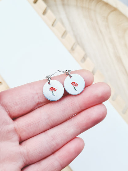 Limited Edition Round Poppy Earrings